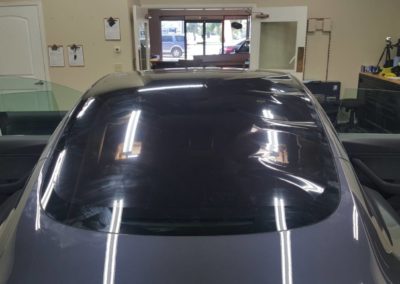 2019 Tesla model 3 Gray full rear window before being heat shrunk