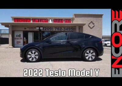 2022 Black Tesla model Y black paint protection film